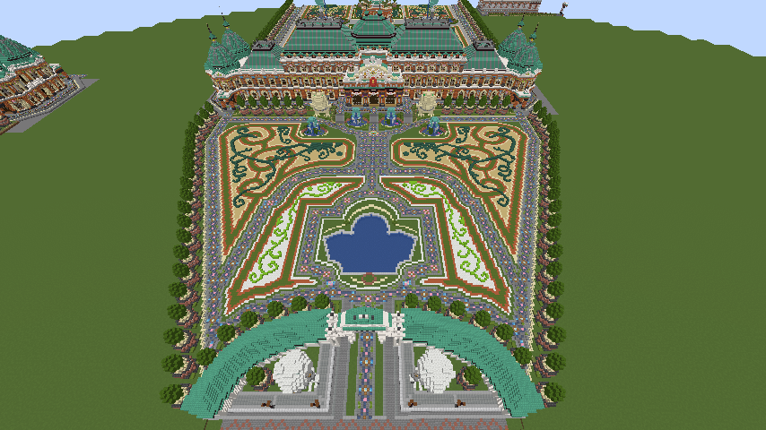 ぷっこ村のししゃもがマインクラフトで最高の宮殿の前庭を完成させる6